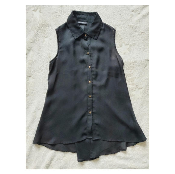 Metaphor Tops - Methapor sleveless button down top studs buttons sheer size small